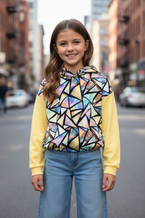 Bluza z kapturem KOLOROWE TRÓJKĄTY