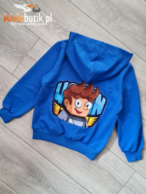 Bluza z kapturem Wojanek Kopie Diaxy z nadrukiem z tyłu - chaber