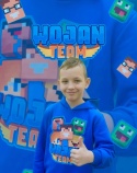 Bluza z kapturem Wojanek Minecraft - niebieska