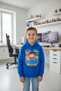 Bluza z kapturem Wojanek Minecraft - niebieska