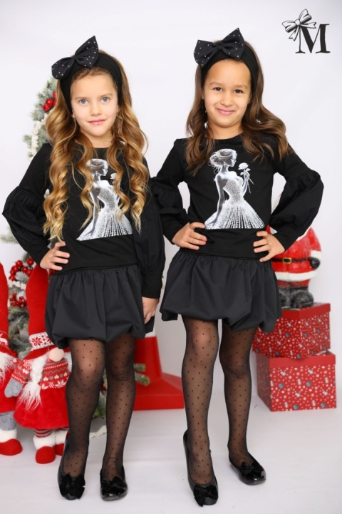 Bluzka Świecąca Baletnica z bufiastymi rękawkami