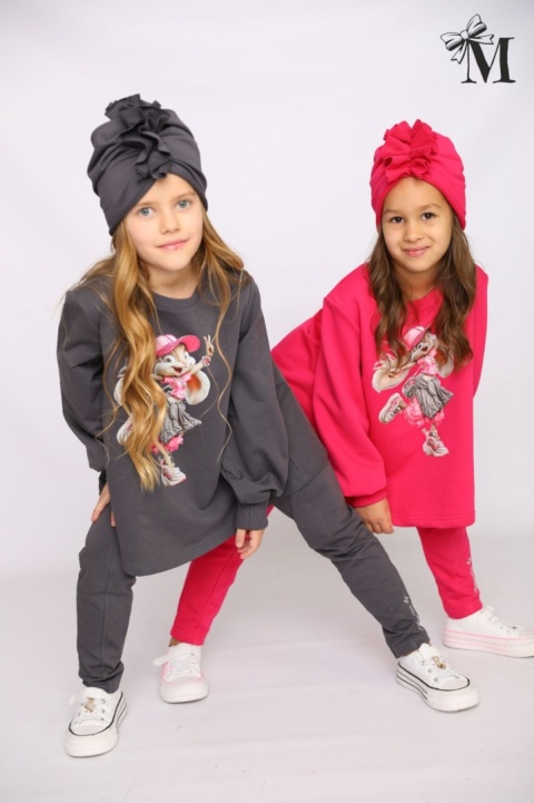 Dres KRÓLICZKA z cyrkoniami Turban na głowę GRATIS! - grafit