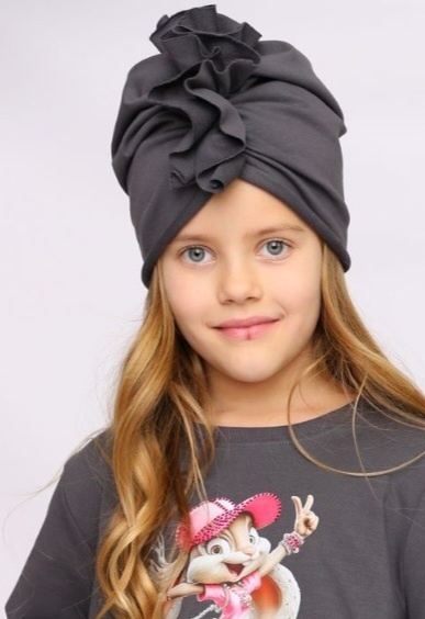 Dres KRÓLICZKA z cyrkoniami Turban na głowę GRATIS! - grafit