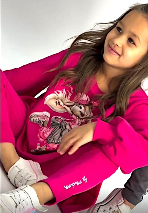 Dres KRÓLICZKA z cyrkoniami, turban na głowę GRATIS! - fuksja