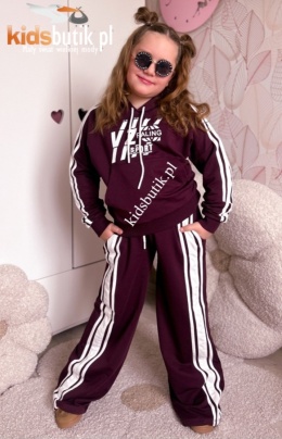 Dres sportowy z kapturem VIZ SPORT lampasy - bordo