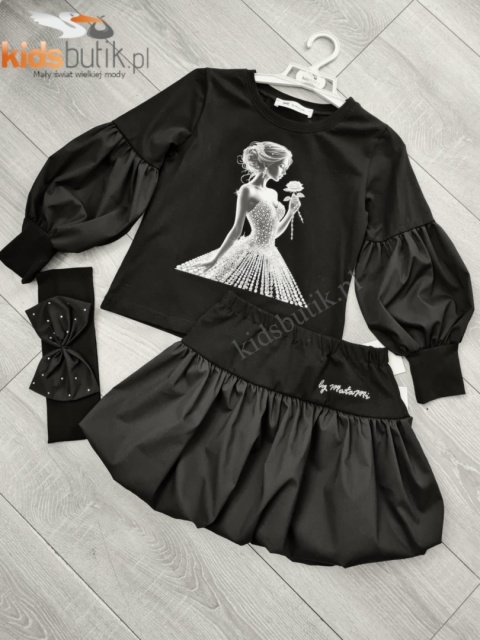 Elegancka spódniczka bombka - czarna