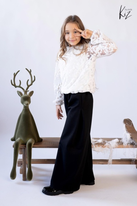 Eleganckie spodnie szwedy z kontafałdą - czarne