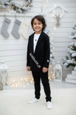 Elegancko sportowy czarny garnitur WOLF mashMNIE