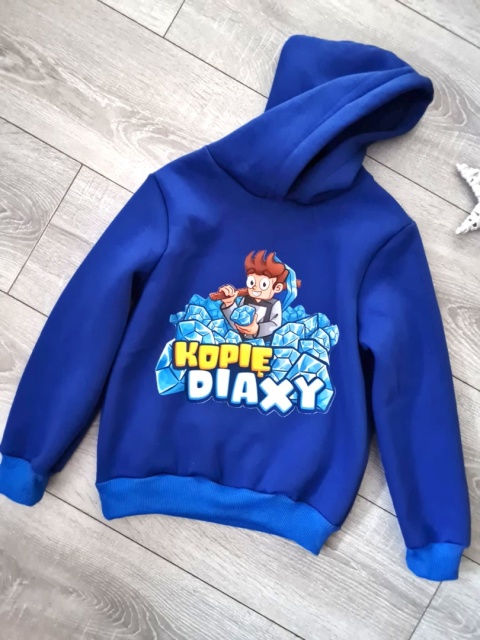 Gruba, ocieplana bluza z kapturem Wojanek Kopie Diaxy - kobalt