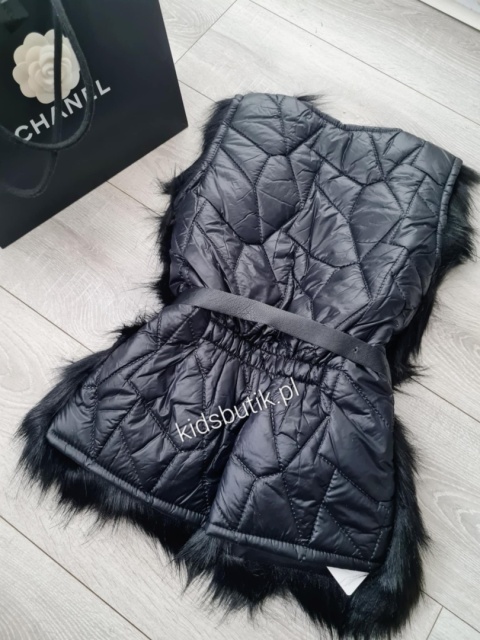 Kamizelka futrzana BELLA - czarna