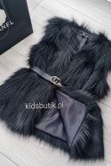 Kamizelka futrzana BELLA - czarna