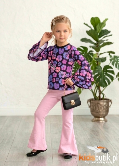 Komplet dziewczęcy Flower Power Candy Bloom – różowy set z kwiatami
