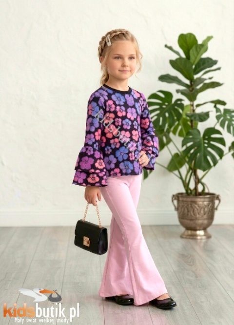 Komplet dziewczęcy Flower Power Candy Bloom – różowy set z kwiatami