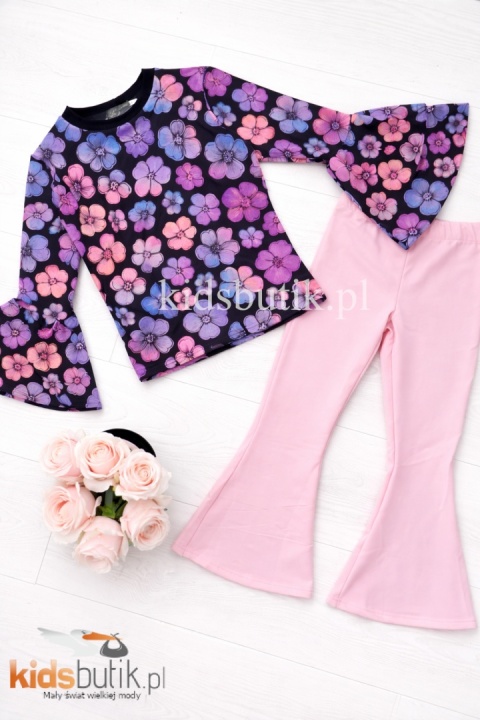 Komplet dziewczęcy Flower Power Candy Bloom – różowy set z kwiatami
