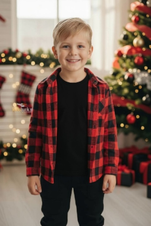 Koszula w czerwono czarną kratę