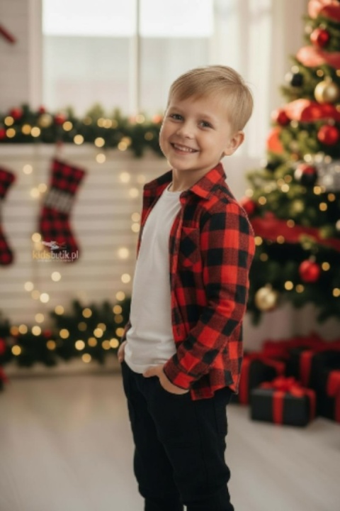 Koszula w czerwono czarną kratę