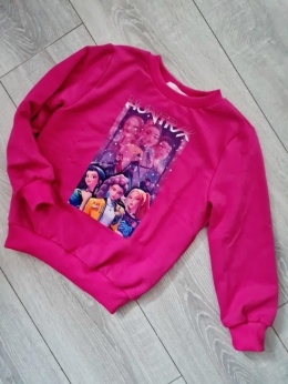 Ocieplana bluza Huntrix, K-Pop, Demon Hunters - fuksja