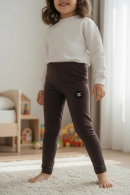 Ocieplane legginsy/getry - czekoladowe