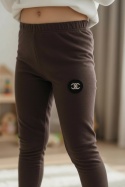 Ocieplane legginsy/getry - czekoladowe