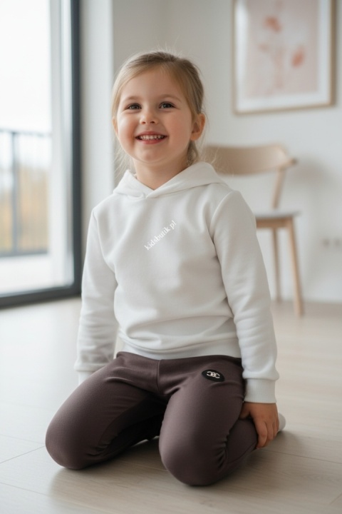 Ocieplane legginsy/getry - czekoladowe