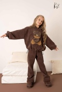 PRE ORDER - Dres MIŚ GLAMOUR 3D dżety sztruks - czekolada