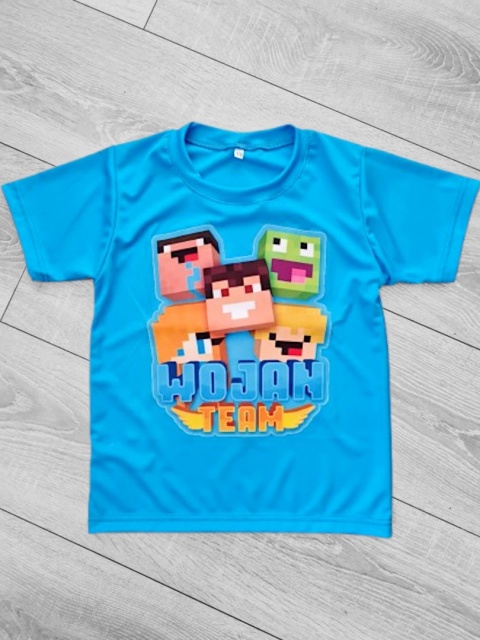T-shirt funkcyjny z krótkim rękawem Wojanek Minecraft - jasny niebieski