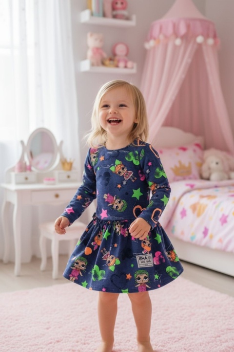 Bawełniana sukienka LALECZKI LOL a'la jeans