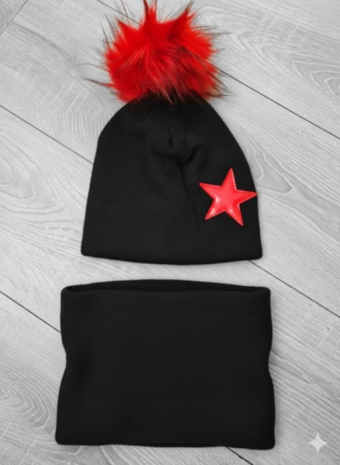Zestaw CZAPKA I KOMIN GWIAZDKA