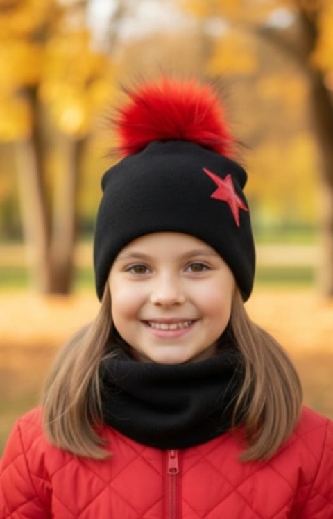 Zestaw CZAPKA I KOMIN GWIAZDKA