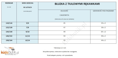 Bluzka Maki z tiulowymi rękawami - biała