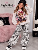 Dres dziewczęcy BAD GIRL z panterką – ecru