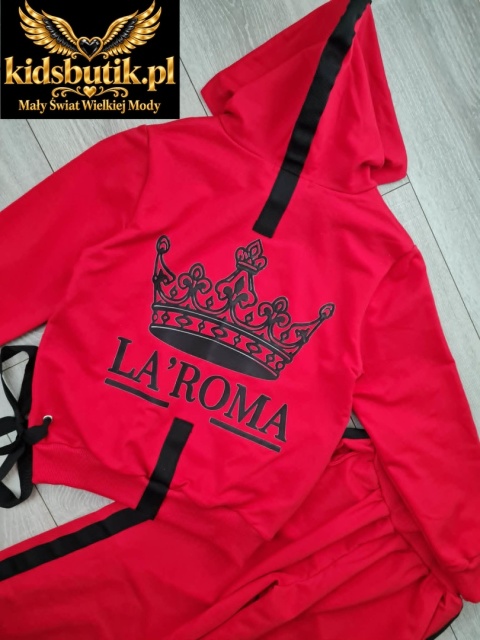 Dres dziewczęcy La’Roma Red & Black – czerwony komplet premium