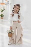 Elegancka bluzka SELEMA z tiulem - biała