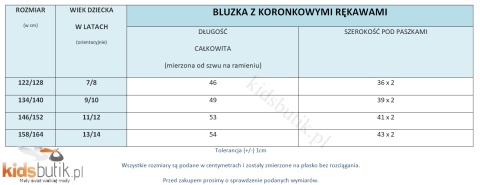 Elegancka bluzka z koronkowymi rękawami - biała