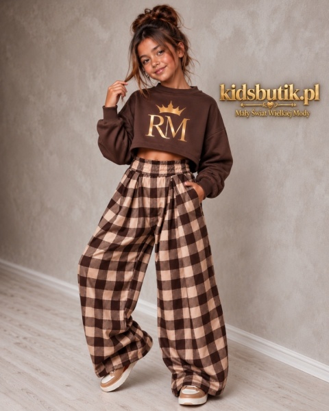 Krótka bluza ze złotą koroną i logo RM