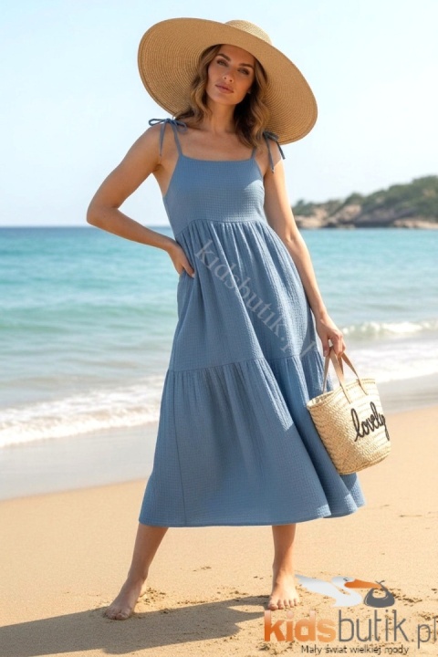 Sukienka muśinowa maxi tu córka - a'la jeans
