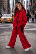 Dres dziewczęcy La’Roma Red & Black – czerwony komplet premium