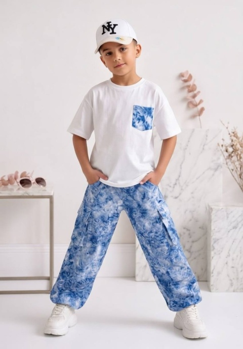Spodnie bojówki z kieszeniami a'la jeans