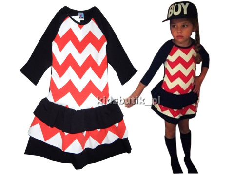 Stylish ZIGZAG dress with frills Stylish ZIGZAG dress with frills