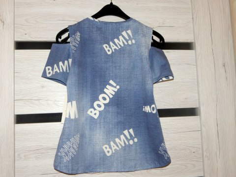 Bluzka BOOM! a'la jeans odkryte ramiona Bluzka BOOM! a'la jeans odkryte ramiona