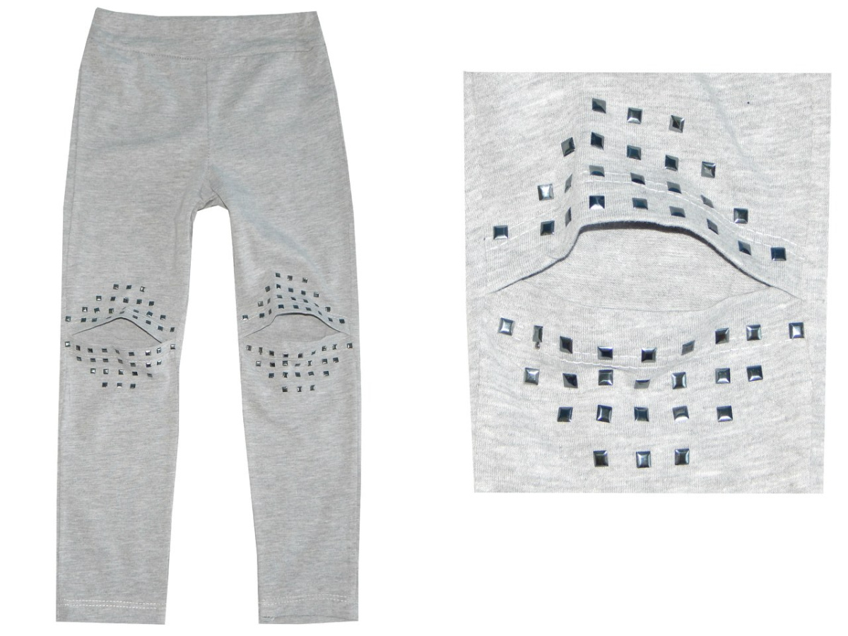 Legginsy z ćwiekami i rozcięciem na kolanach Legginsy z ćwiekami i rozcięciem na kolanach