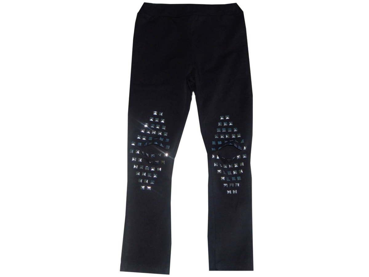 Legginsy z ćwiekami i rozcięciem na kolanach Legginsy z ćwiekami i rozcięciem na kolanach