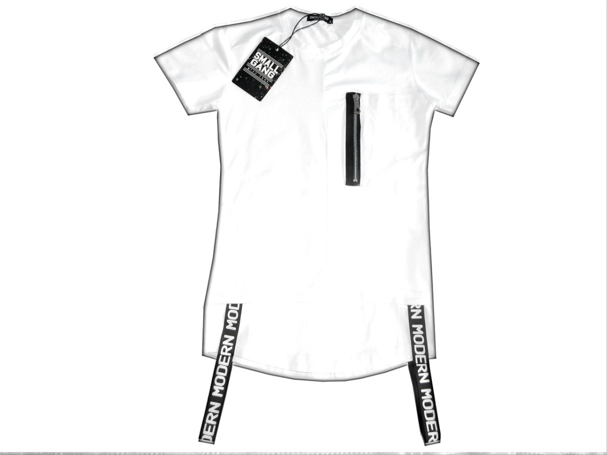 Przedłużany tshirt z szelkami i zamkiem by MODERN Przedłużany tshirt z szelkami i zamkiem by MODERN