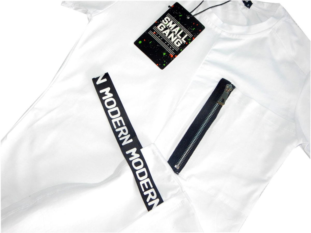 Przedłużany tshirt z szelkami i zamkiem by MODERN Przedłużany tshirt z szelkami i zamkiem by MODERN