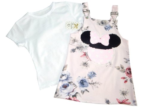 Sukienka ogrodniczka KWIATY i MINNIE z bluzką Sukienka ogrodniczka KWIATY i MINNIE z bluzką