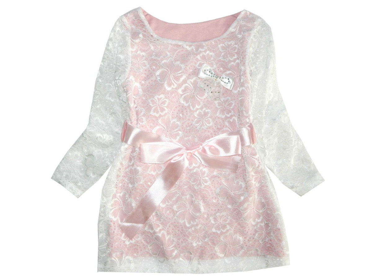 Elegancka sukienka z gipiury/koronki z szarfą Elegancka sukienka z gipiury/koronki z szarfą
