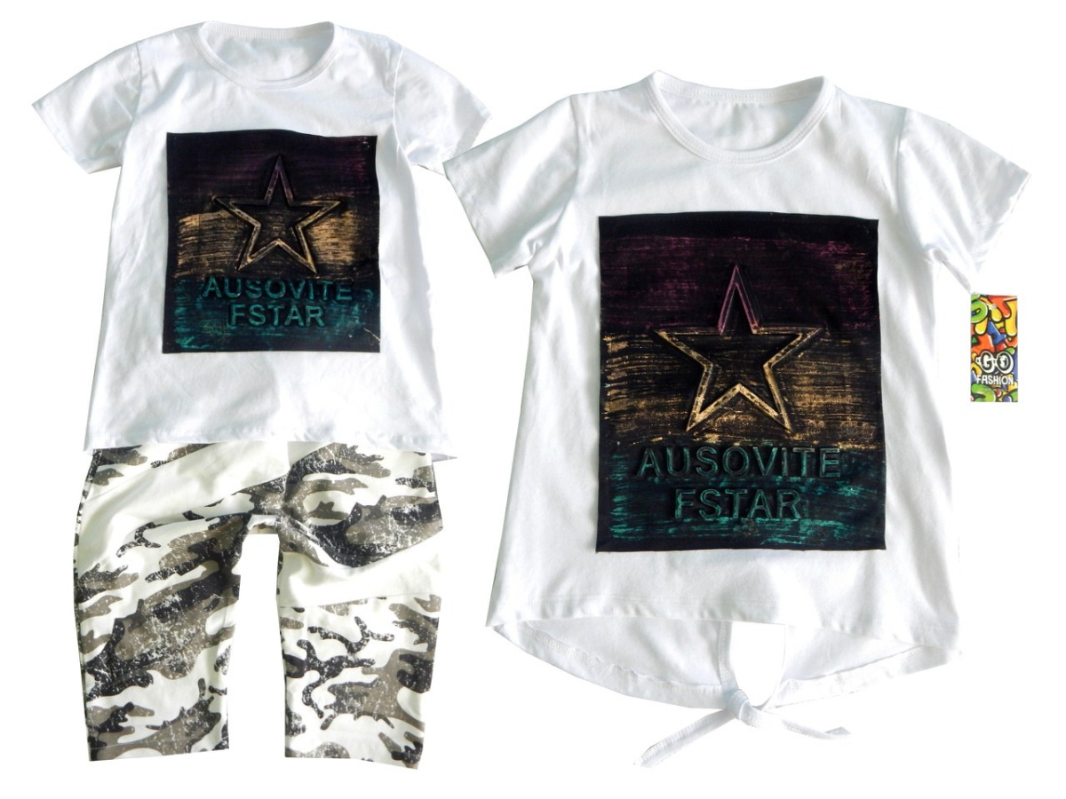 Tshirt STAR z wypukłym napisem i wiązaniem z tyłu Tshirt STAR z wypukłym napisem i wiązaniem z tyłu