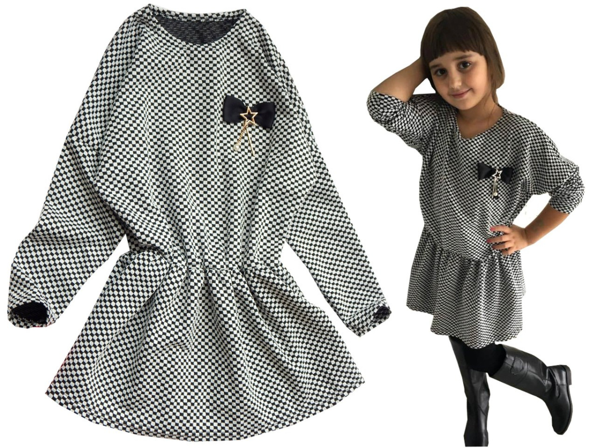 Elegancka sukienka CLEO z czarną kokardką Elegancka sukienka CLEO z czarną kokardką