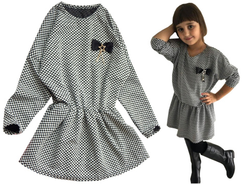 Elegancka sukienka CLEO z czarną kokardką Elegancka sukienka CLEO z czarną kokardką