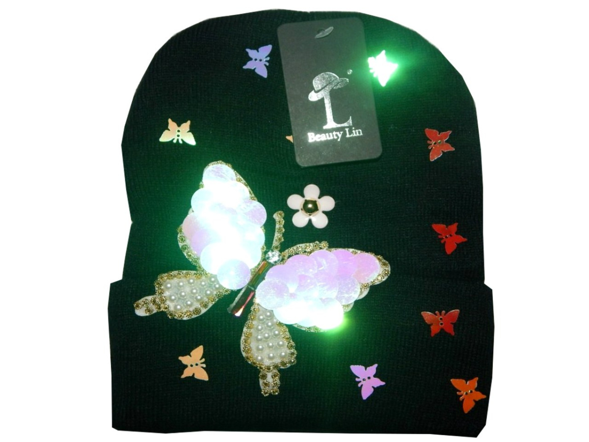 Jesienno/zimowa czapka MOTYL (czarny) Jesienno/zimowa czapka MOTYL (czarny)